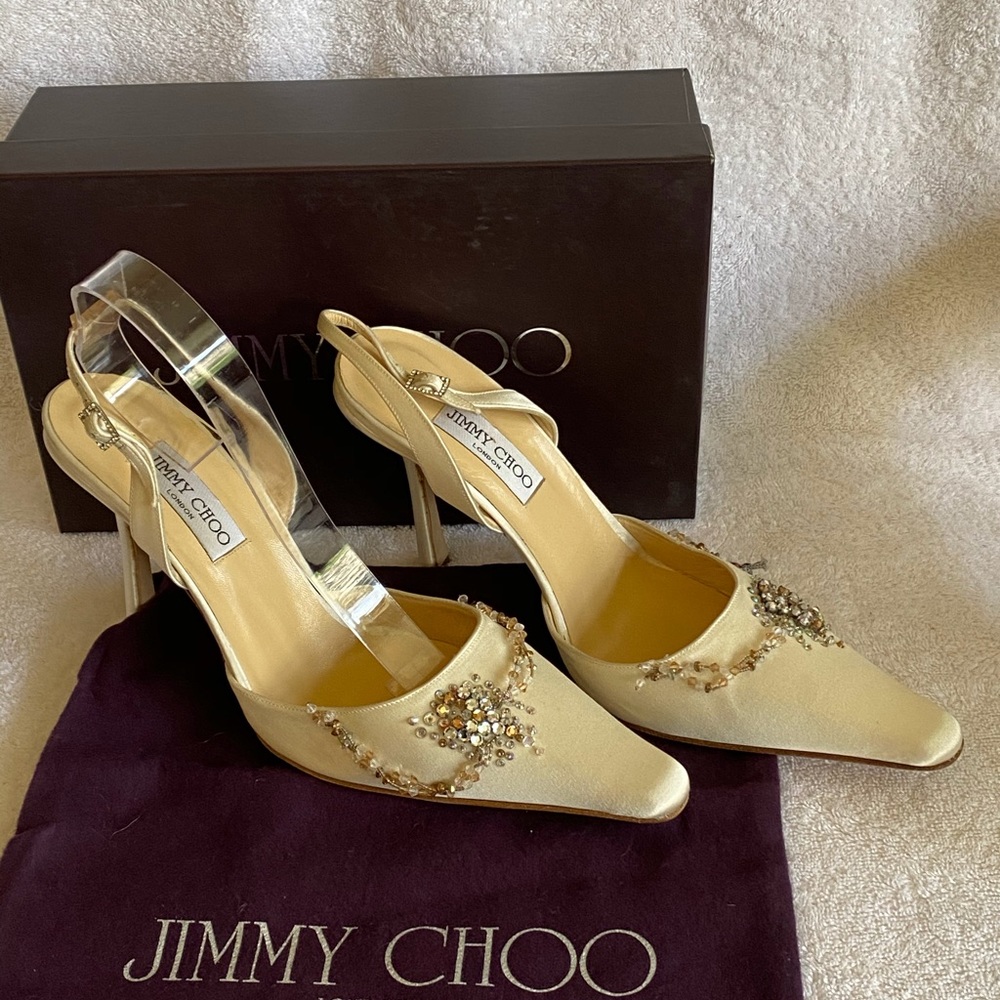 Jimmy Choo Naomi  sling back rhinestone heels